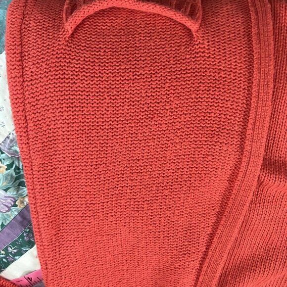 Left on Houston Cardigan Womens L Orange Knit Angora Blend Open Front Long Line - Picture 5 of 7